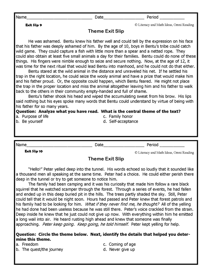 Theme Exit Slips