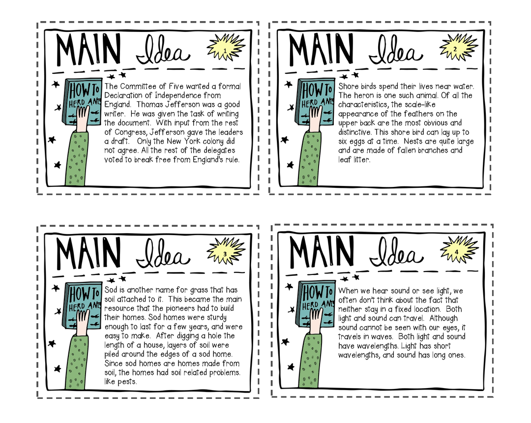 Roll a Main Idea Game (A Fun Way to Review Main Idea)