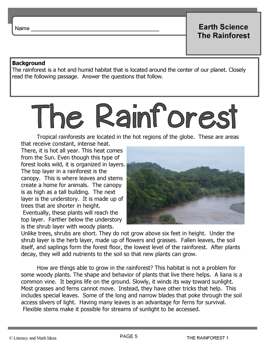 Earth Science Passages Differentiated (Lexiles 625-875)