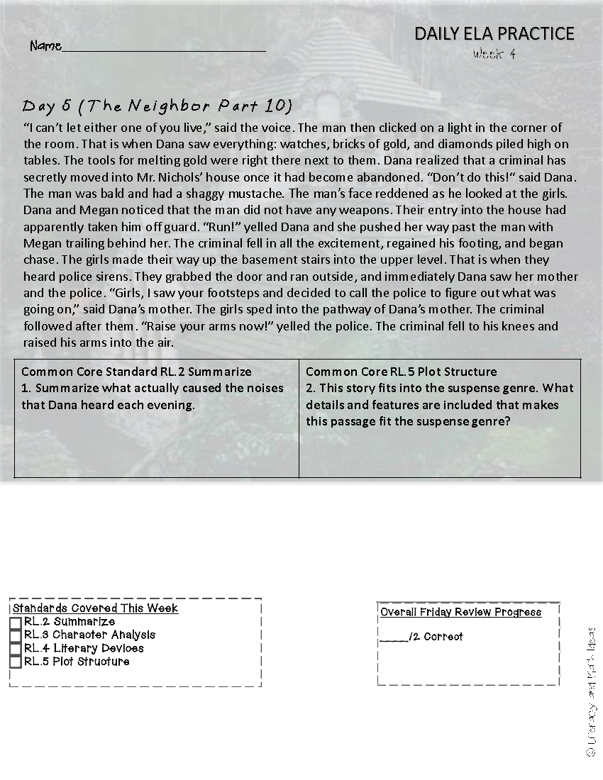 High Interest Low Readability Daily Common Core Weeks 1-4 (Middle School)