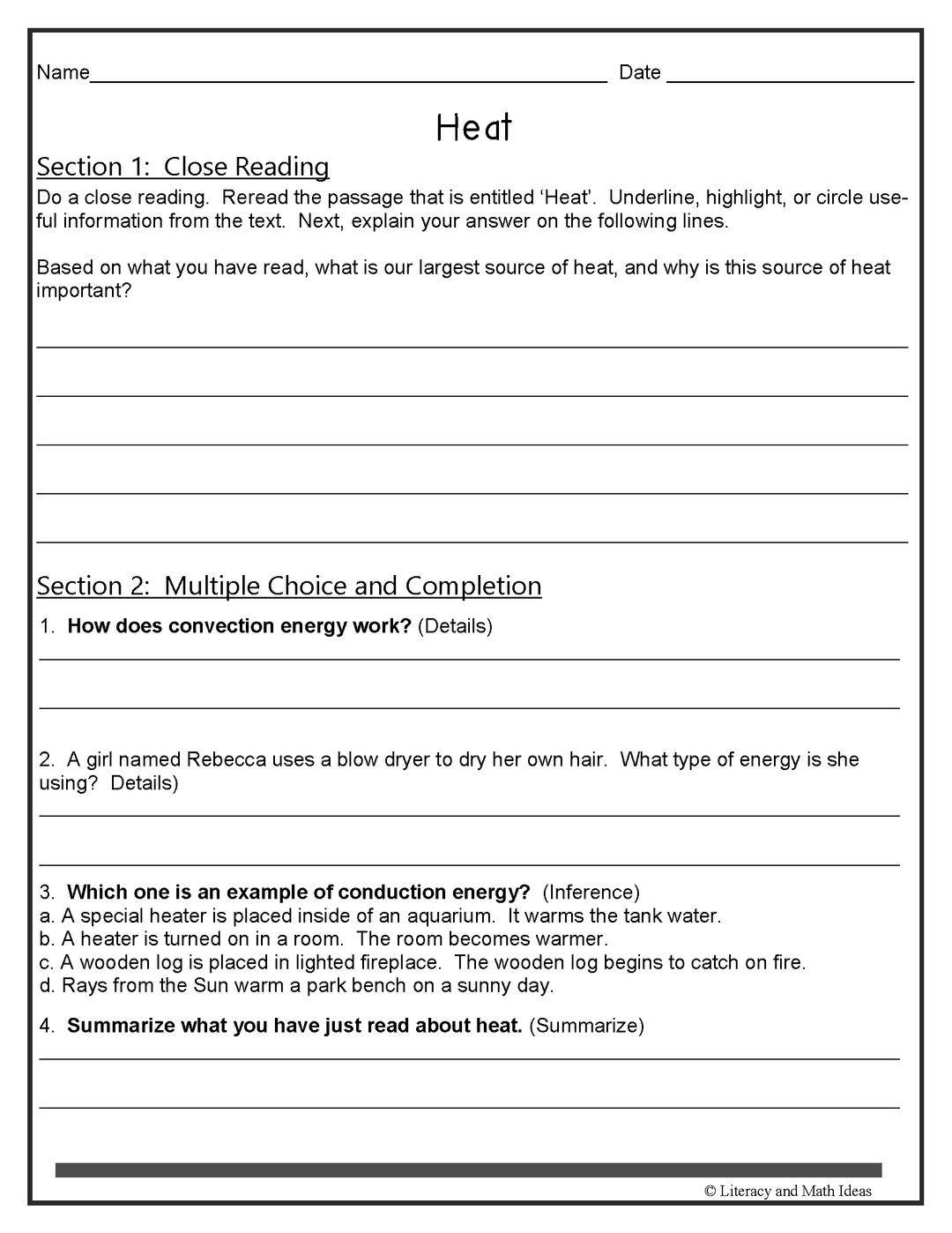 Physical Science Passages Differentiated (Lexiles 649-875)