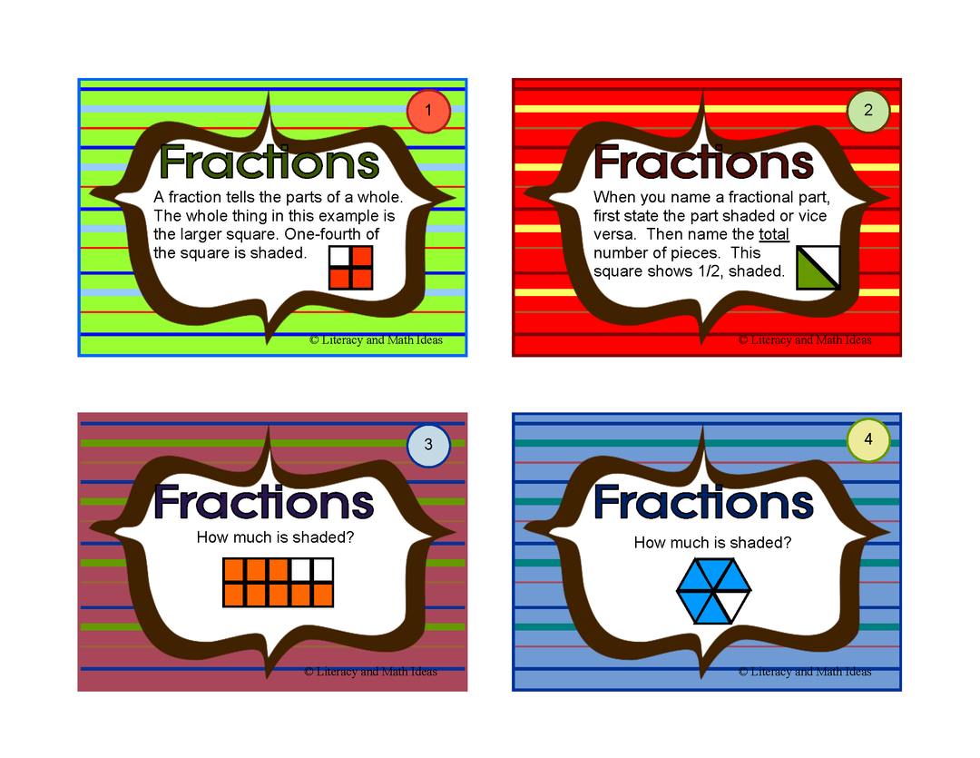 Fraction Task Cards: Guided Practice Level 1