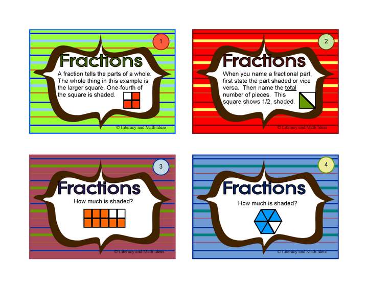 Fraction Task Cards: Guided Practice Level 1