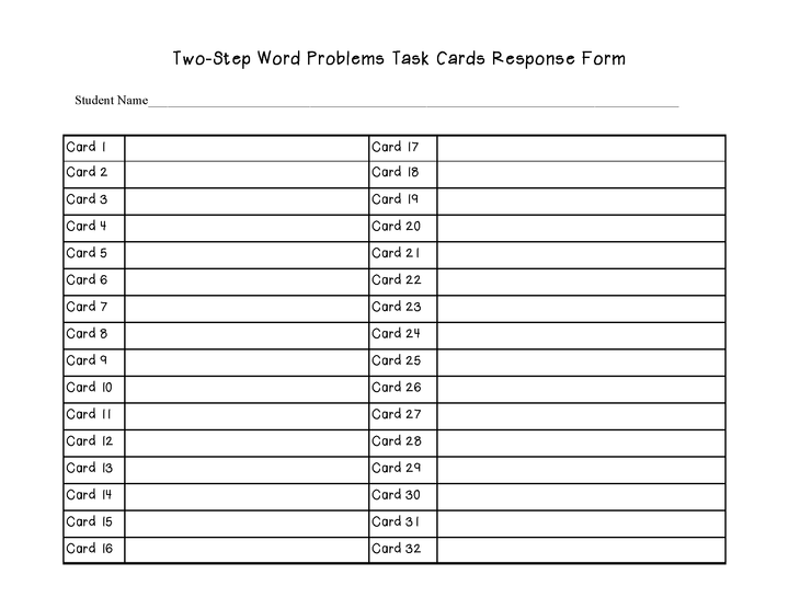Set 2 (Multiplication and Division) Two-Step Word Problems