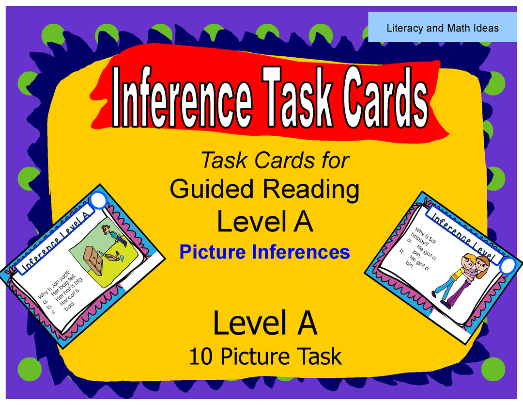 Inference Task Cards (Guided Reading Level A)