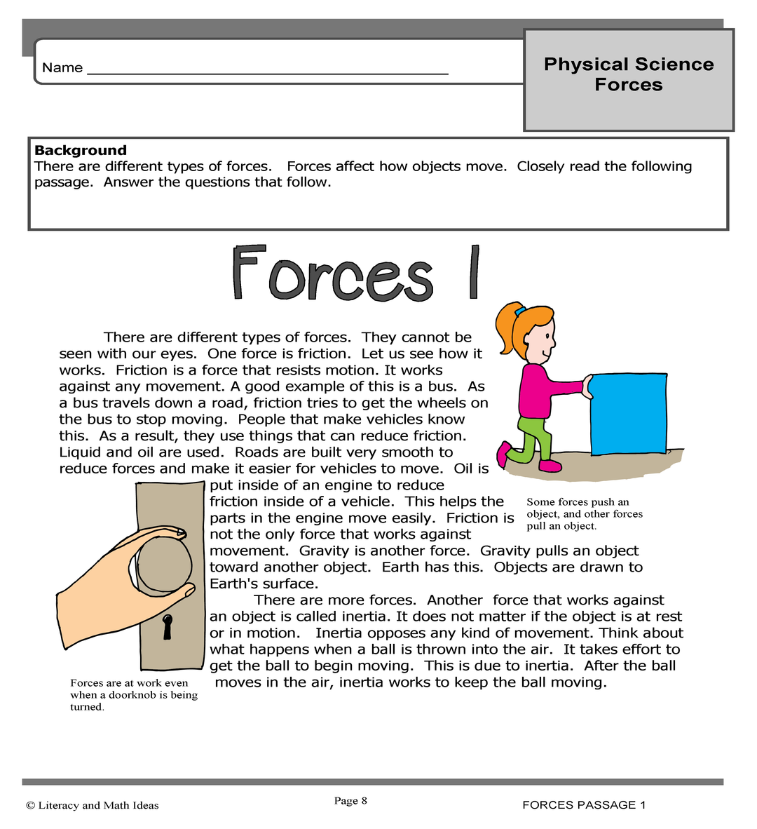 Physical Science Passages Differentiated (Lexiles 649-875)
