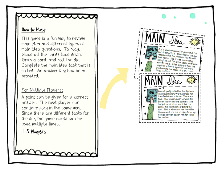 Roll a Main Idea Game (A Fun Way to Review Main Idea)