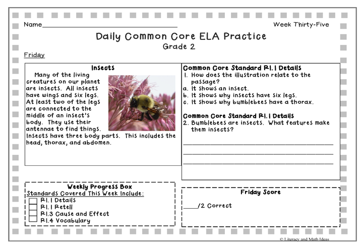 Grade 2 Daily Common Core (Weeks 31-35)