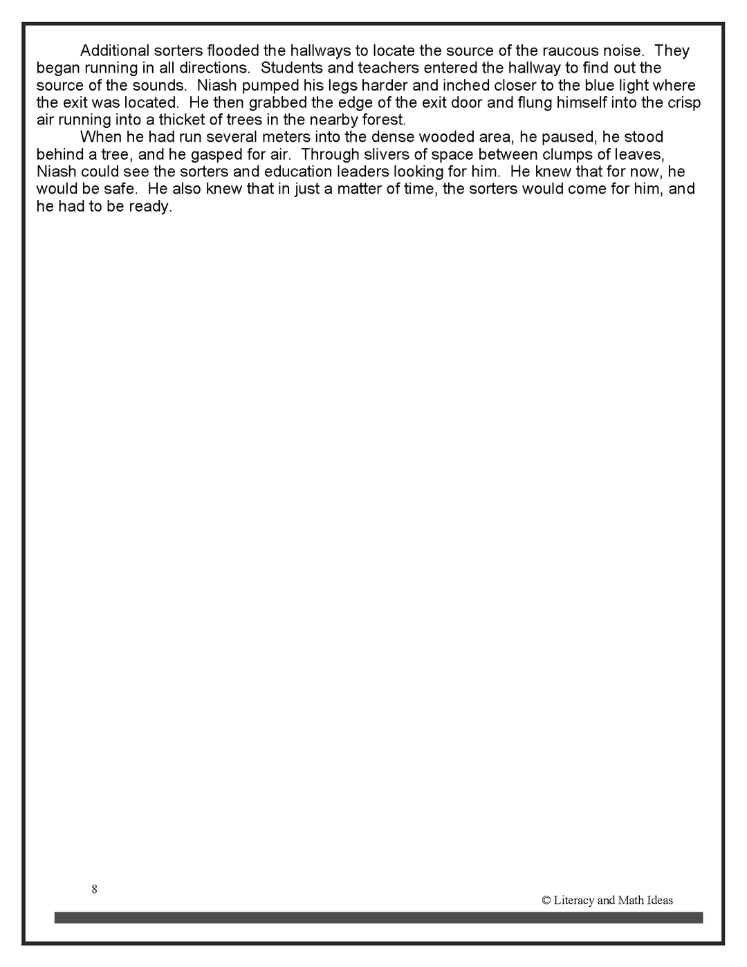Middle School Science Fiction Close Reading Practice: Scars and Sorters