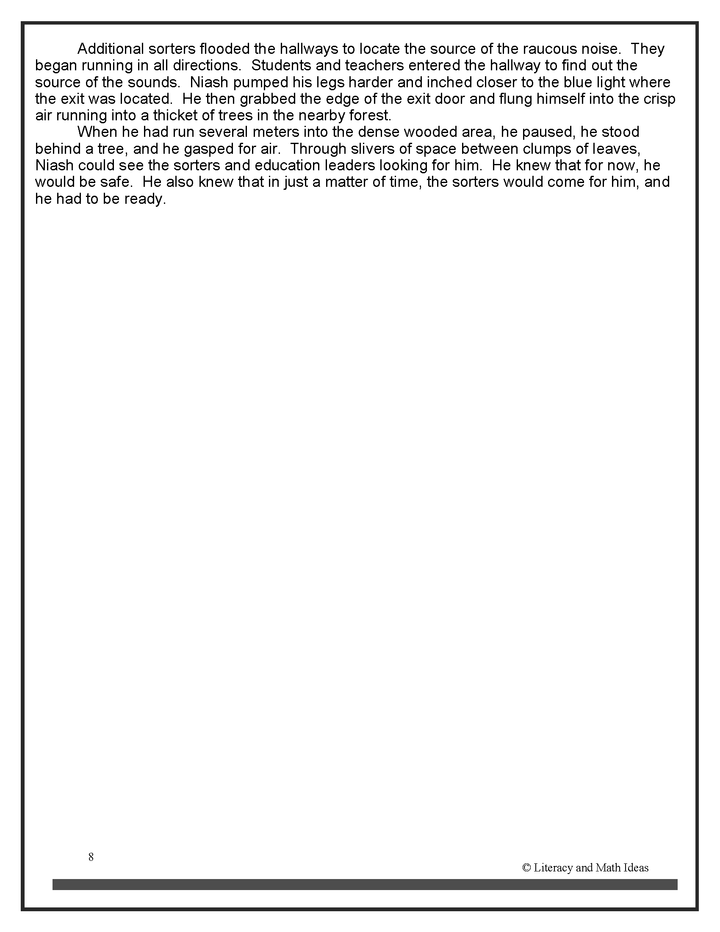 Middle School Science Fiction Close Reading Practice: Scars and Sorters