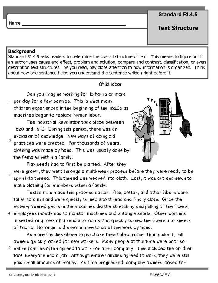 Common Core Grade 4: Text Structure RI.4.5 Practice