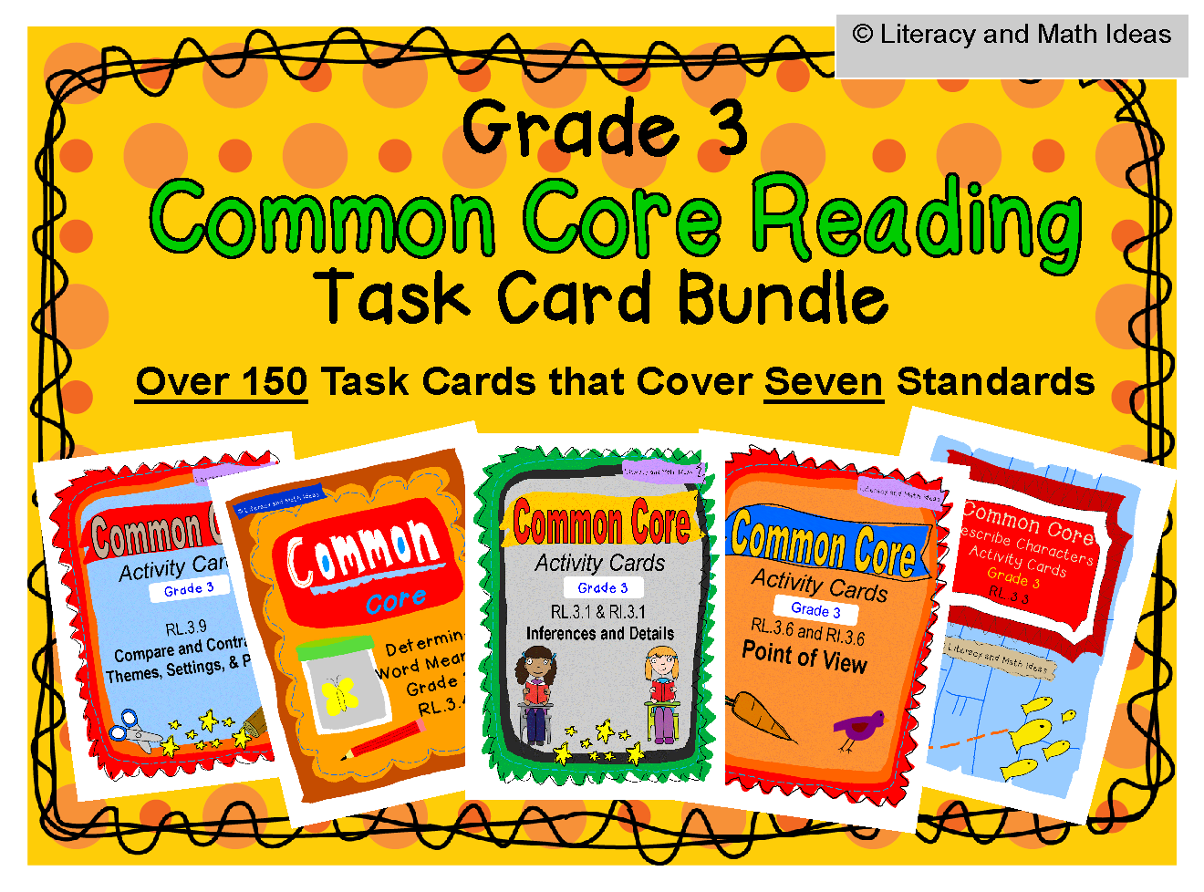 grade-3-common-core-reading-task-card-bundle-literacy-and-math-ideas