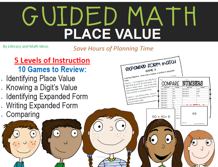 Place Value, Word Problems, and Fractions Bundle (Leveled & Great Intervention)