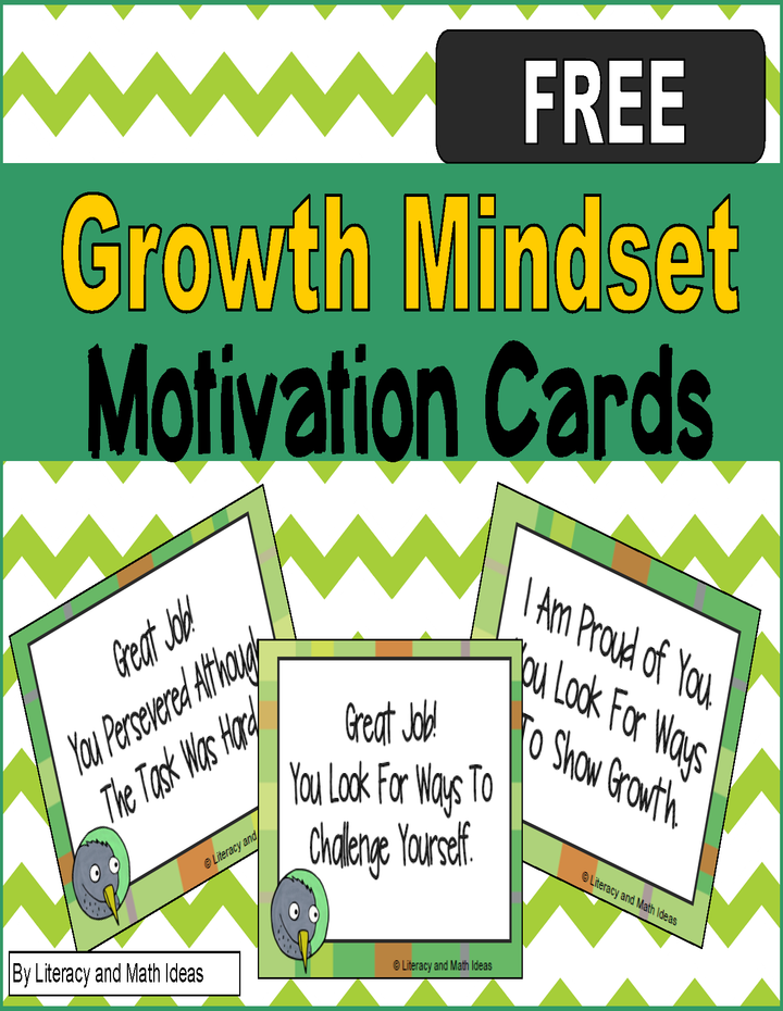 **Free** Growth Mindset Motivation Cards and Posters