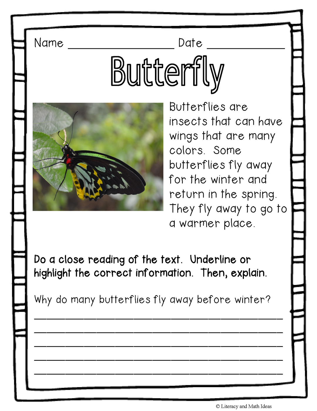(Grades K-2) Informational Text Close Reading Passages