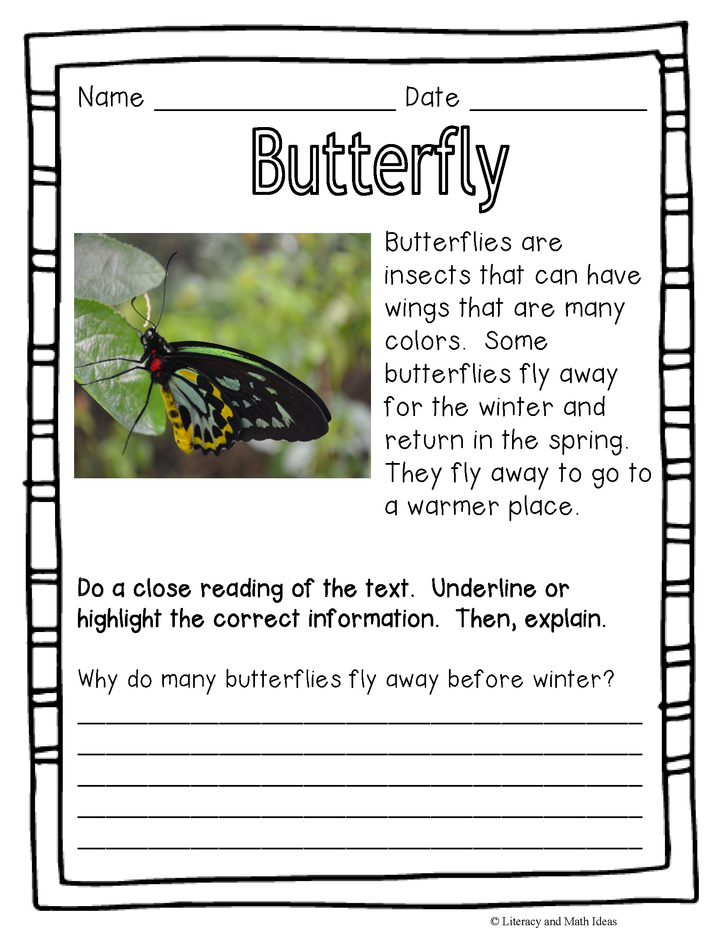 (Grades K-2) Informational Text Close Reading Passages