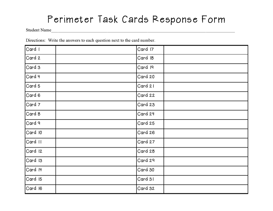 Perimeter Task Cards: Deeper Levels of Understanding