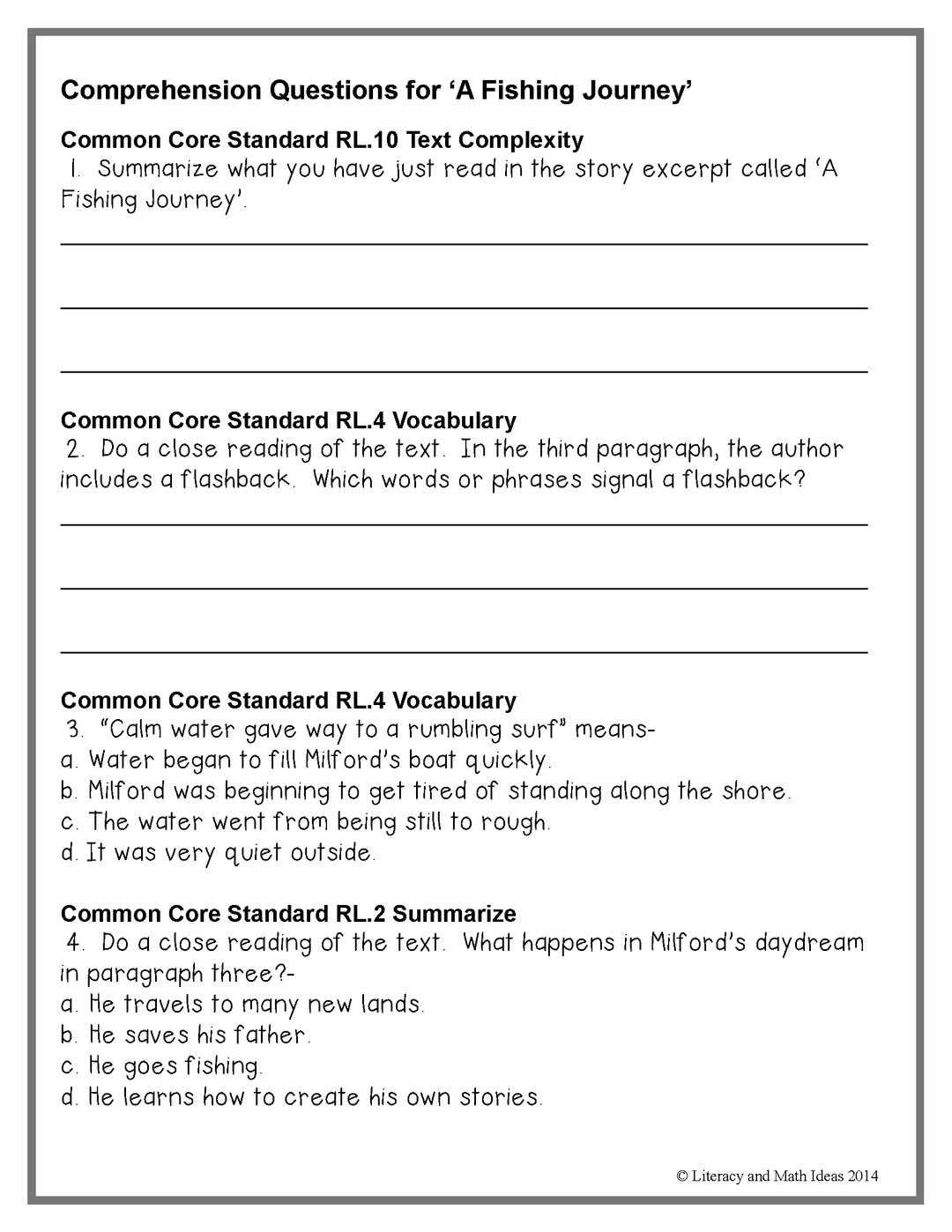 Common Core Classic Literature Passages