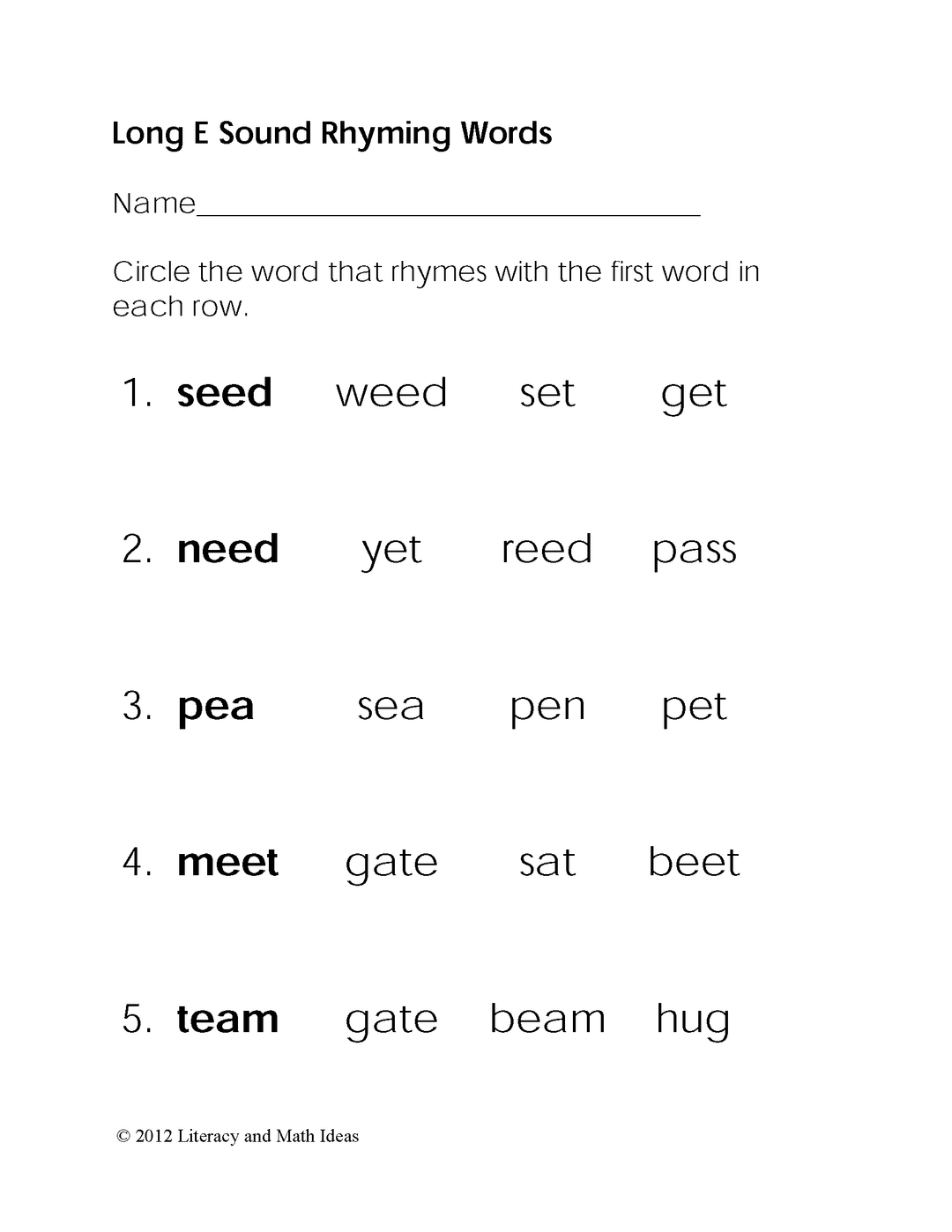Long Vowel Reader's Theater, Literacy Centers, and 23 Worksheets