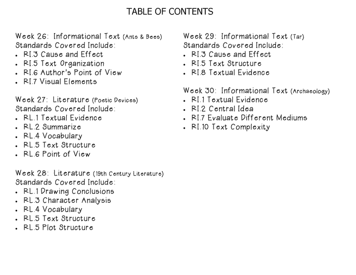 Grade 8 Daily Common Core Reading Practice Weeks 26-30