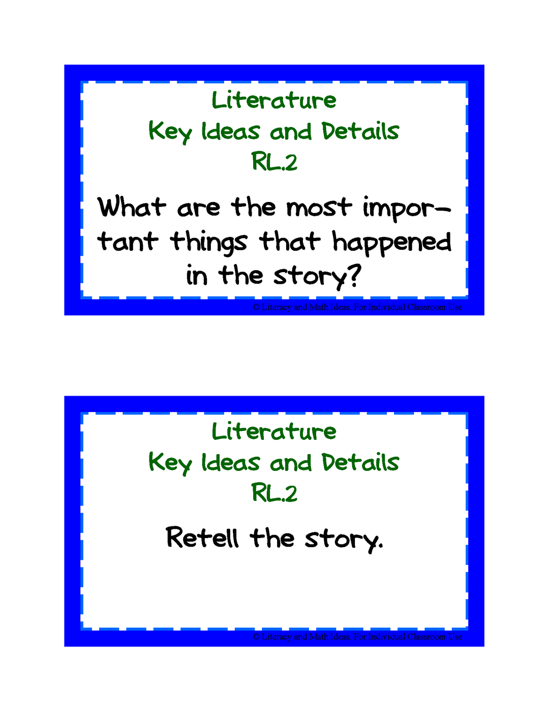 Common Core Standards Task Cards: Kindergarten