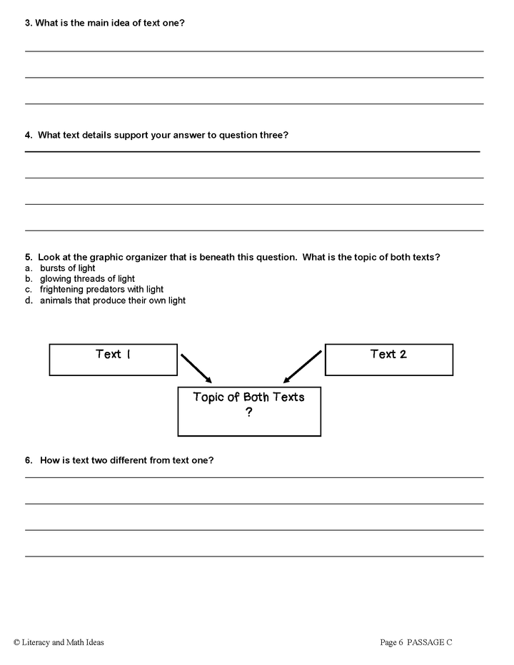 Compare Author's Ideas Grade 6 Common Core RI.6.9