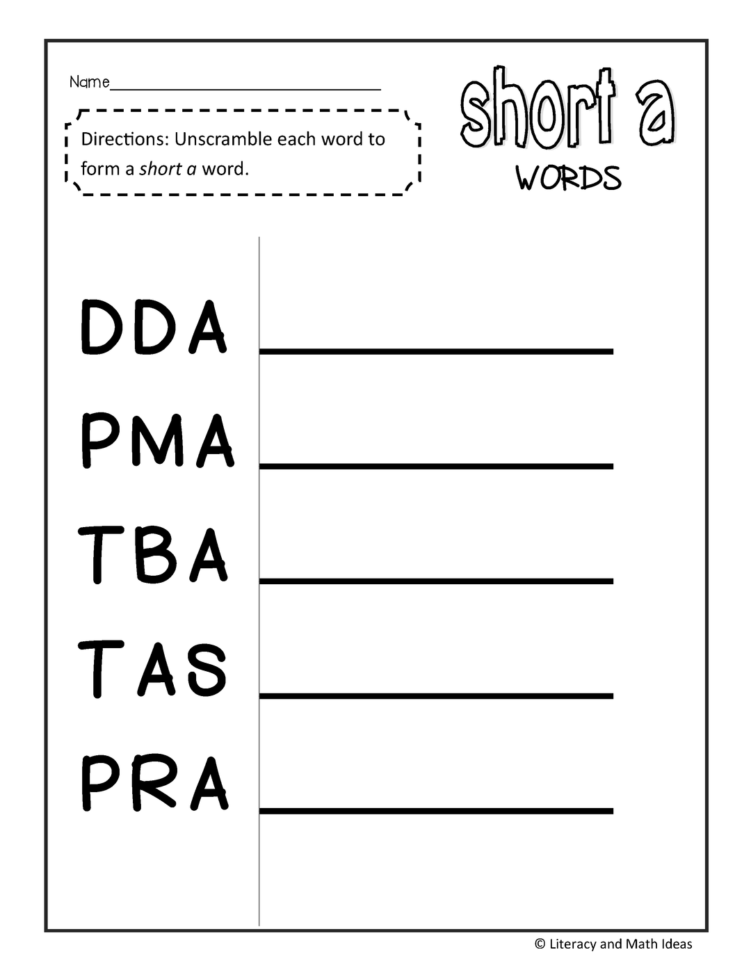 (Short Vowels) CVC Word Work (A Full Month)