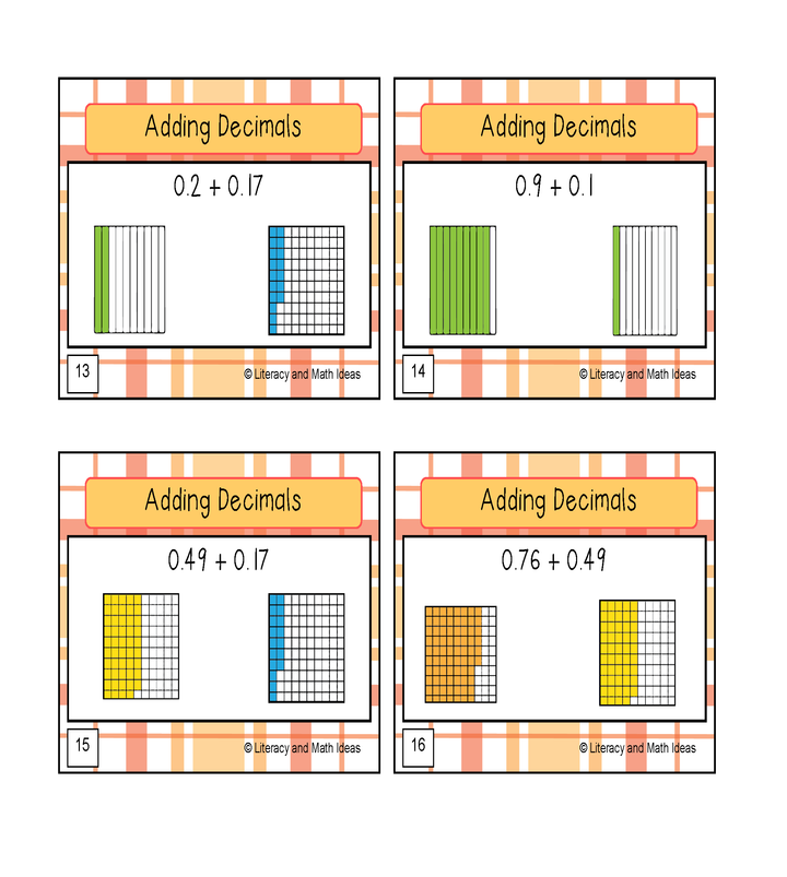 Adding Decimals Task Cards