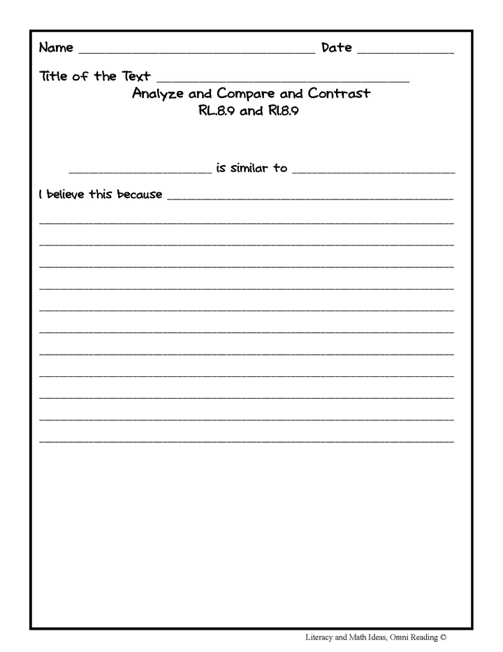 Common Core Charts, Organizers & Progress Forms For Each Standard: Grade 8