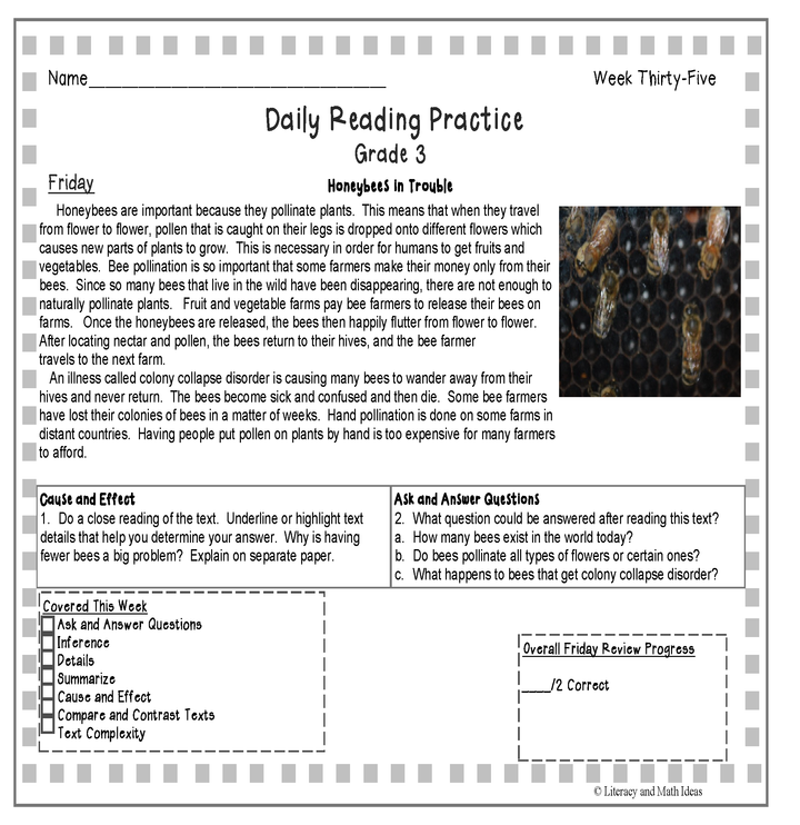 Daily Reading Practice Grade 3 (35 Full Weeks)
