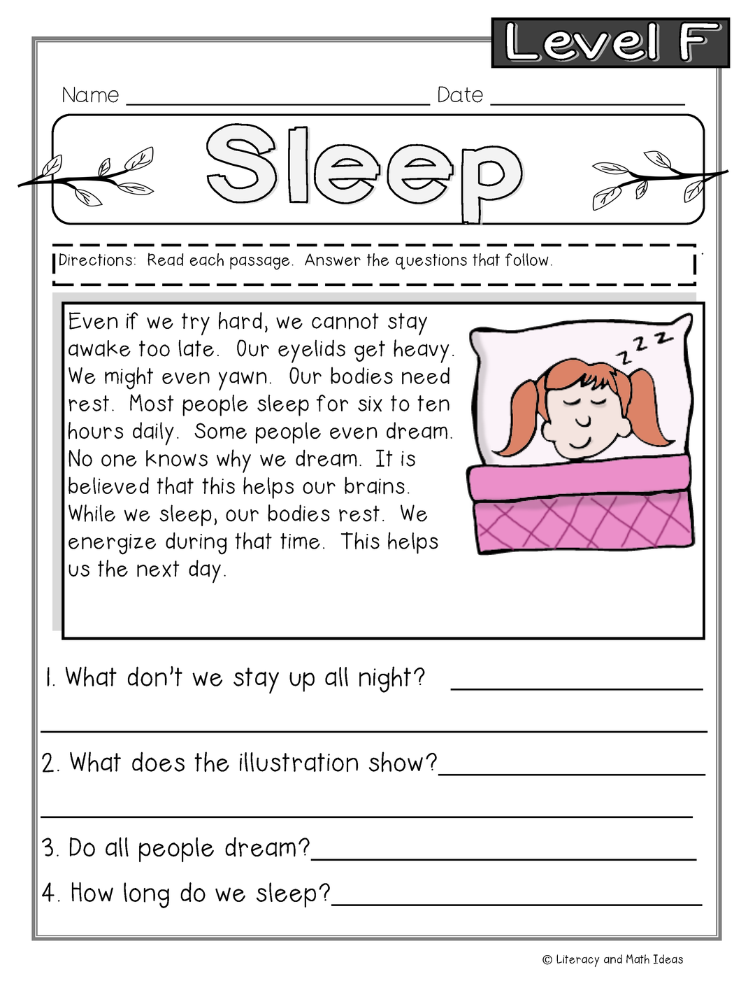 Guided Reading Nonfiction Passages Level F