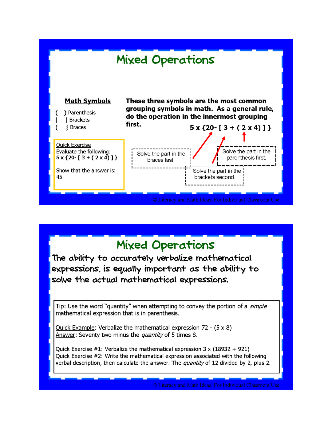 Numeracy Year 6 Maths Practice