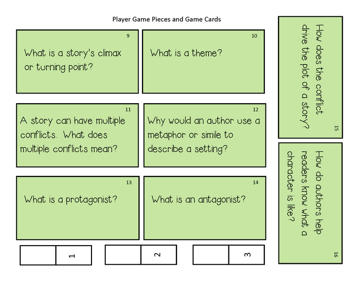 Story Elements Task Cards and Story Elements Board Game