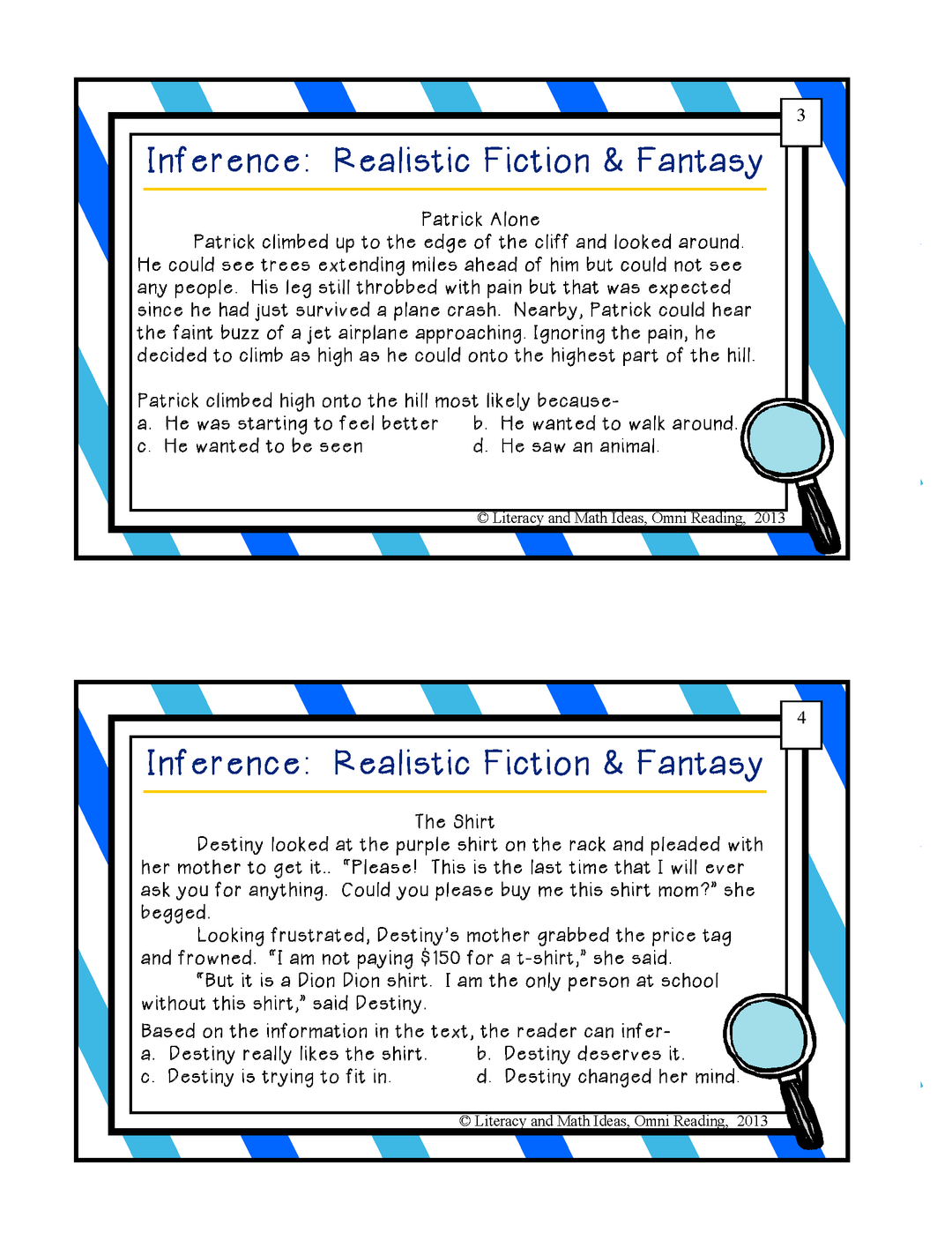 Self-Teaching Inference Task Cards {Grades 3-5}