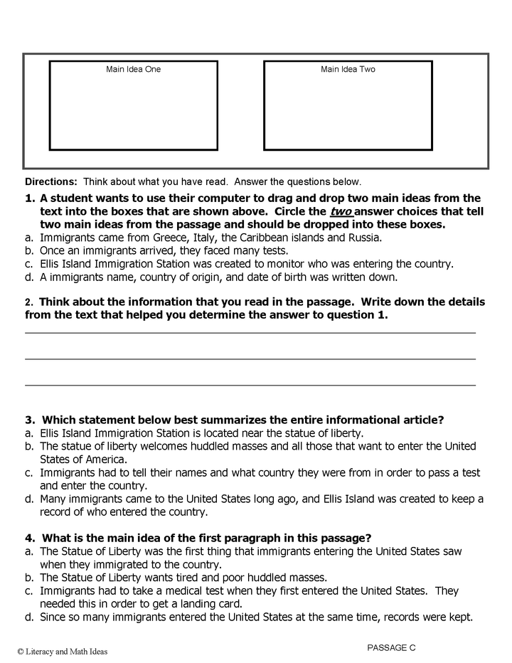 Common Core Grade 5: Two or More Main Ideas RI.5.2 Practice