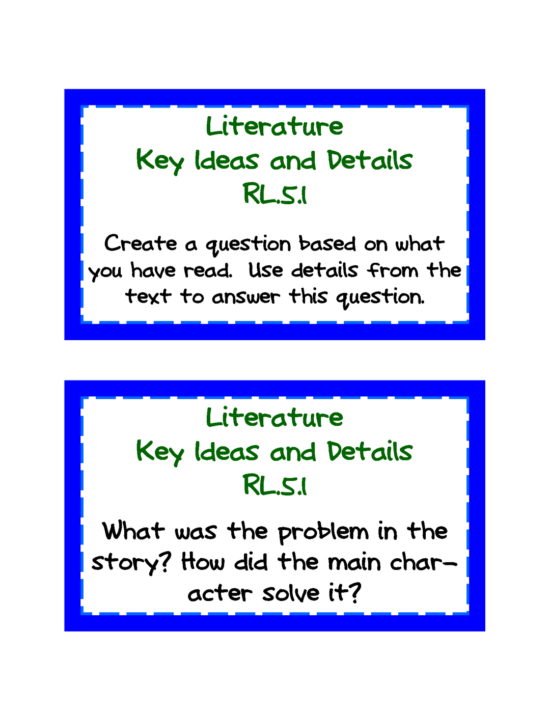 Common Core ELA Task Cards Grades K-6