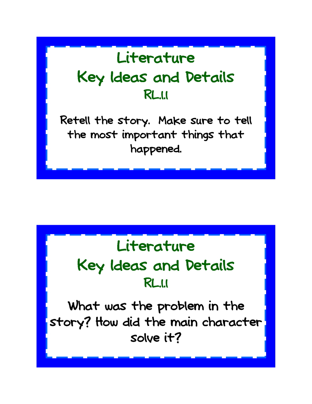 Common Core ELA Task Cards Grades K-6