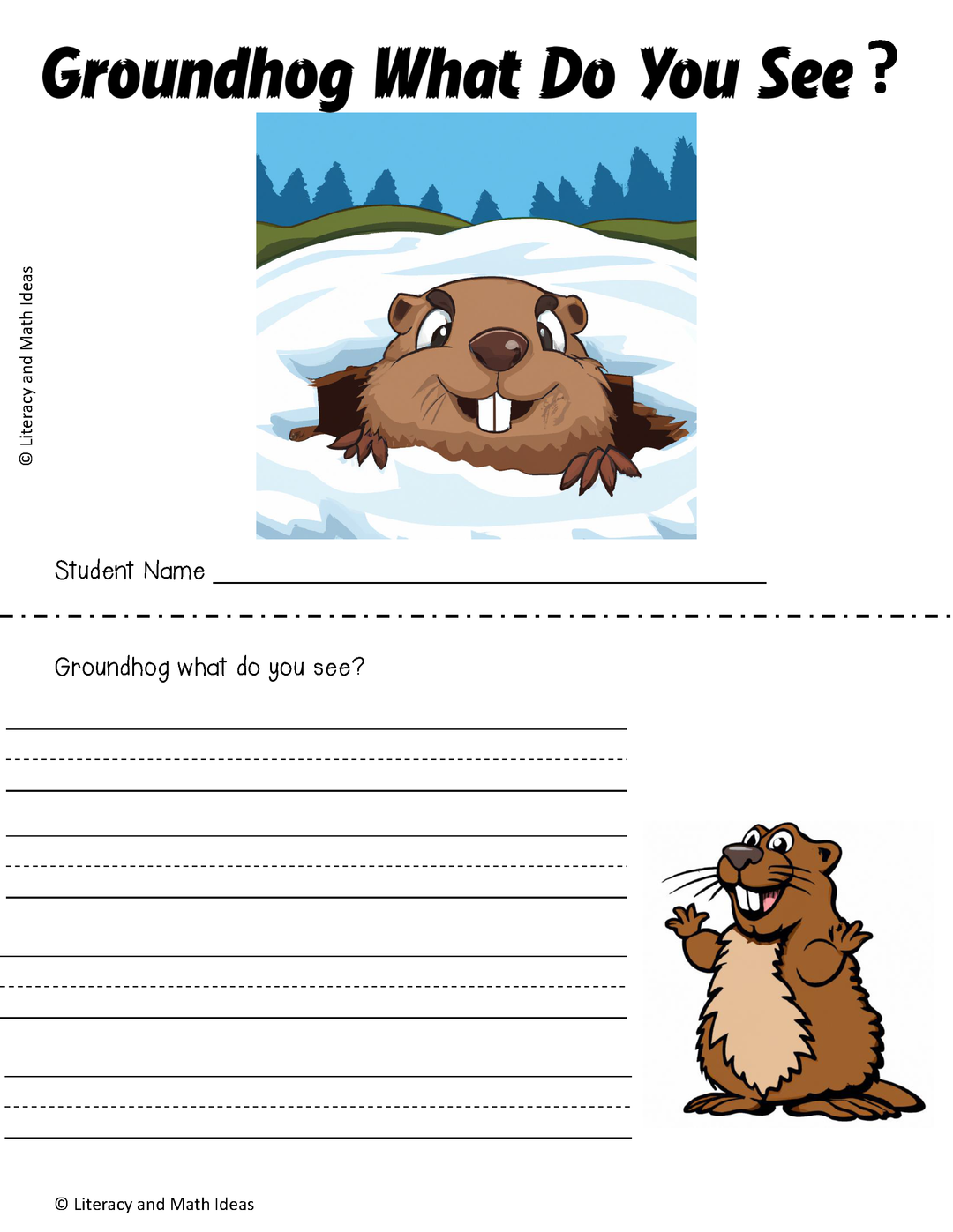 Free Groundhog Day Mini Book