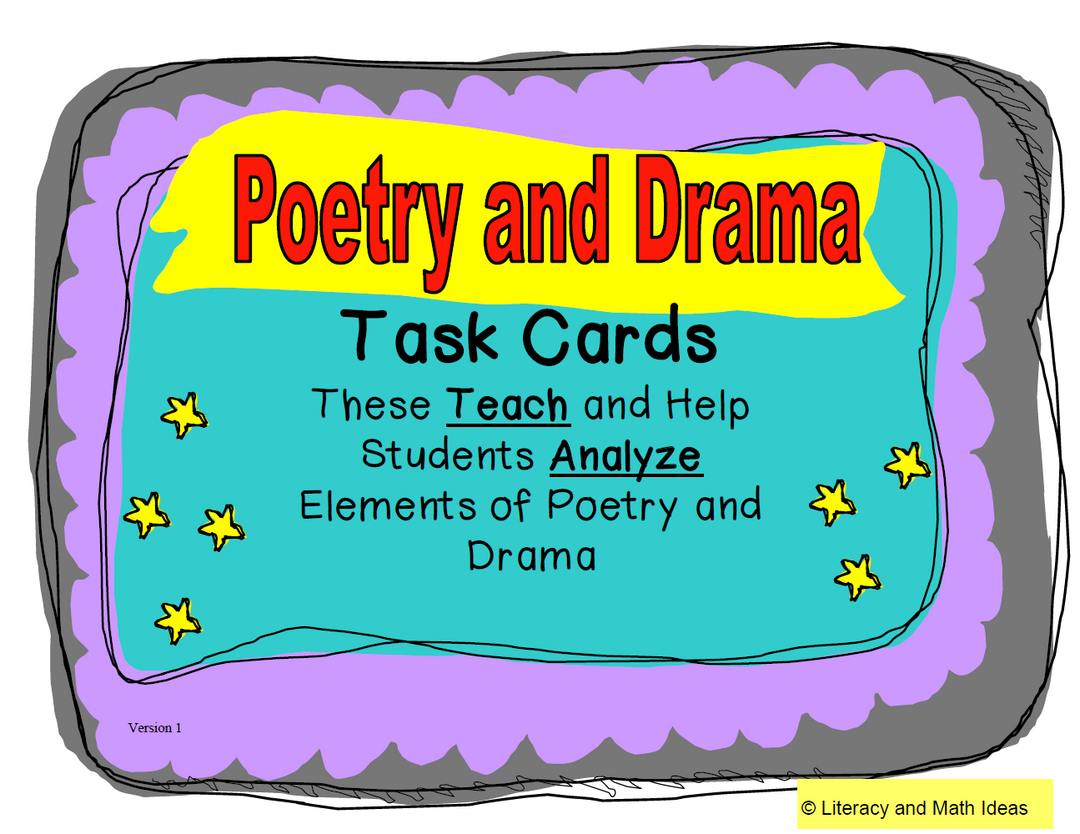 Poetry and Drama Task Cards (Practice and Guided Tutorials)