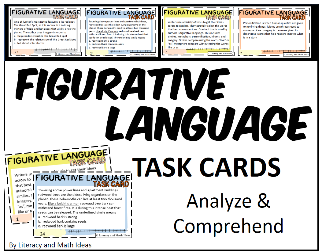 Figurative Language Task Cards - Practice & Guided Tutorials