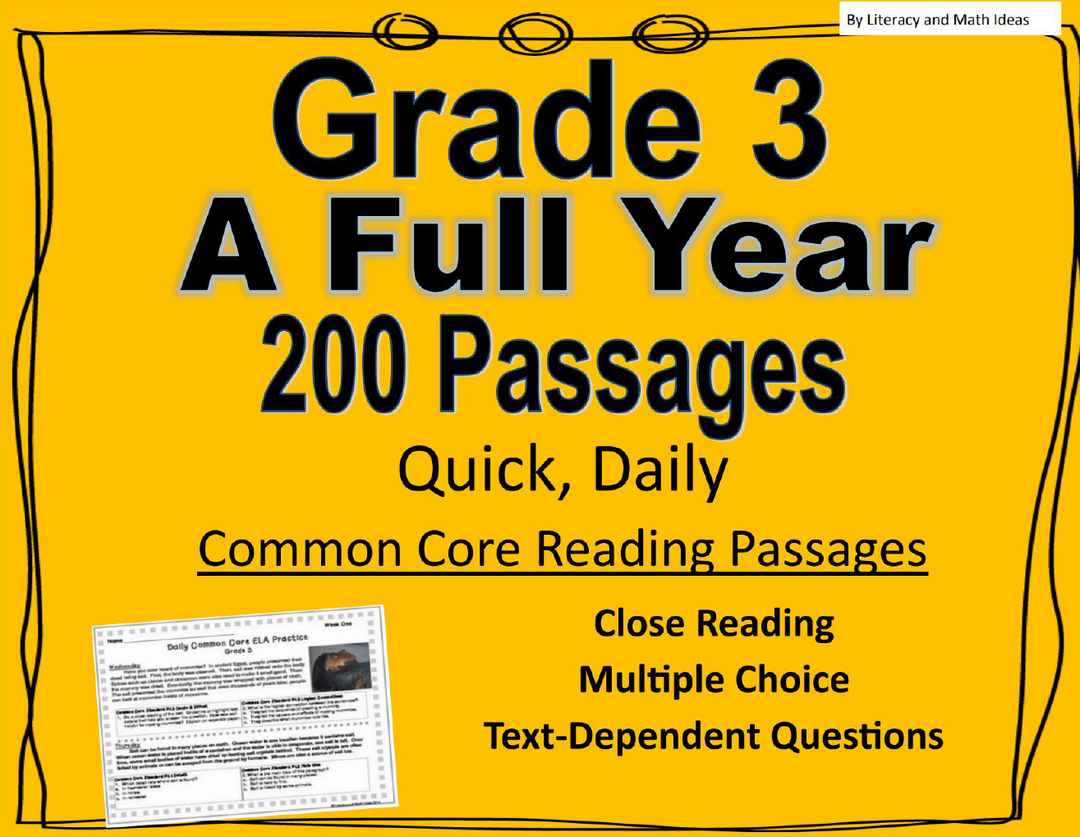 A Full School Year (Daily Common Core Reading) Grade 3