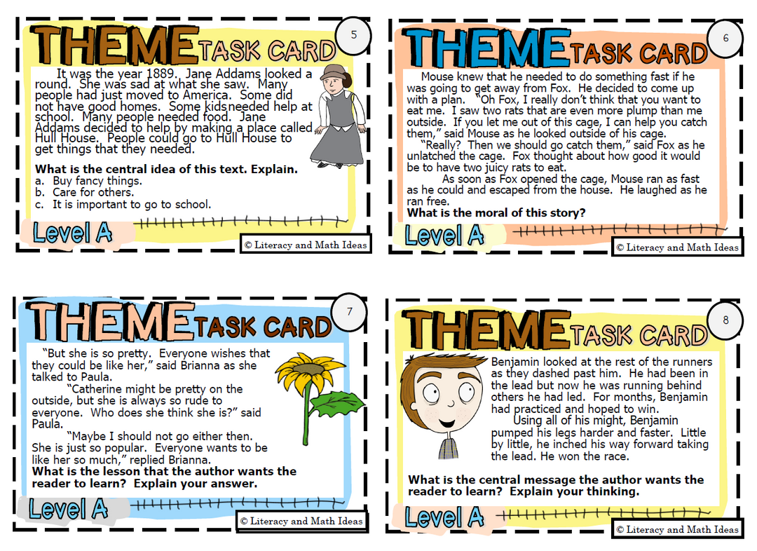 Theme Task Cards + Bonus Video Game