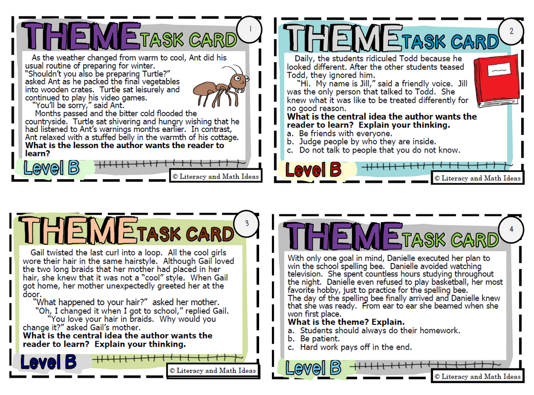 Theme Task Cards + Bonus Video Game