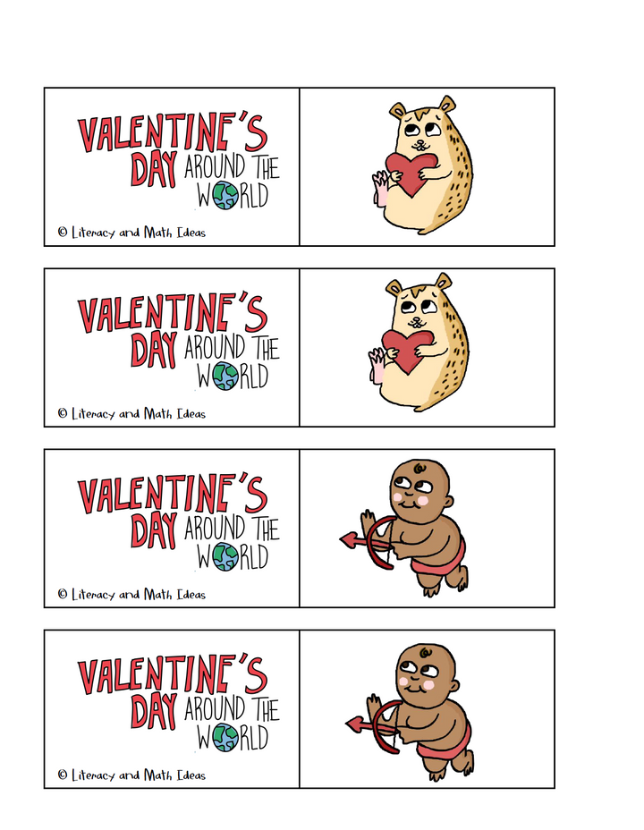 Valentine's Day Around the World Worksheet, Writing, & Game