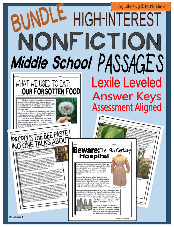 (Bundle) High-Interest Nonfiction Passages (Middle School)