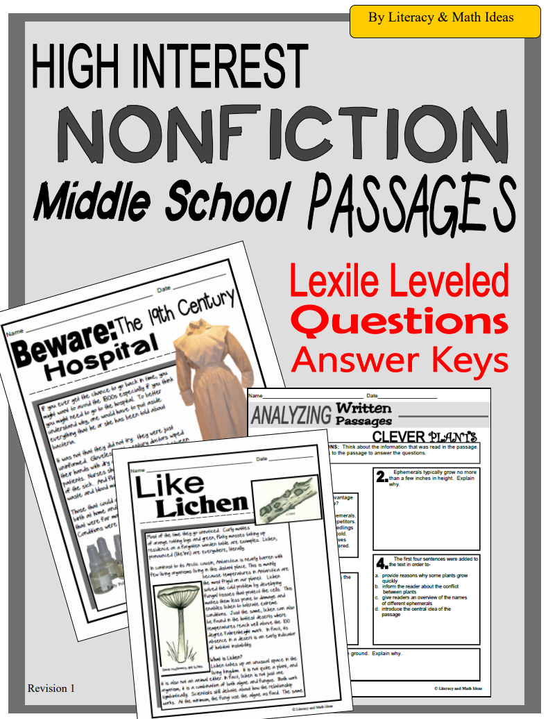 (Bundle) High-Interest Nonfiction Passages (Middle School)