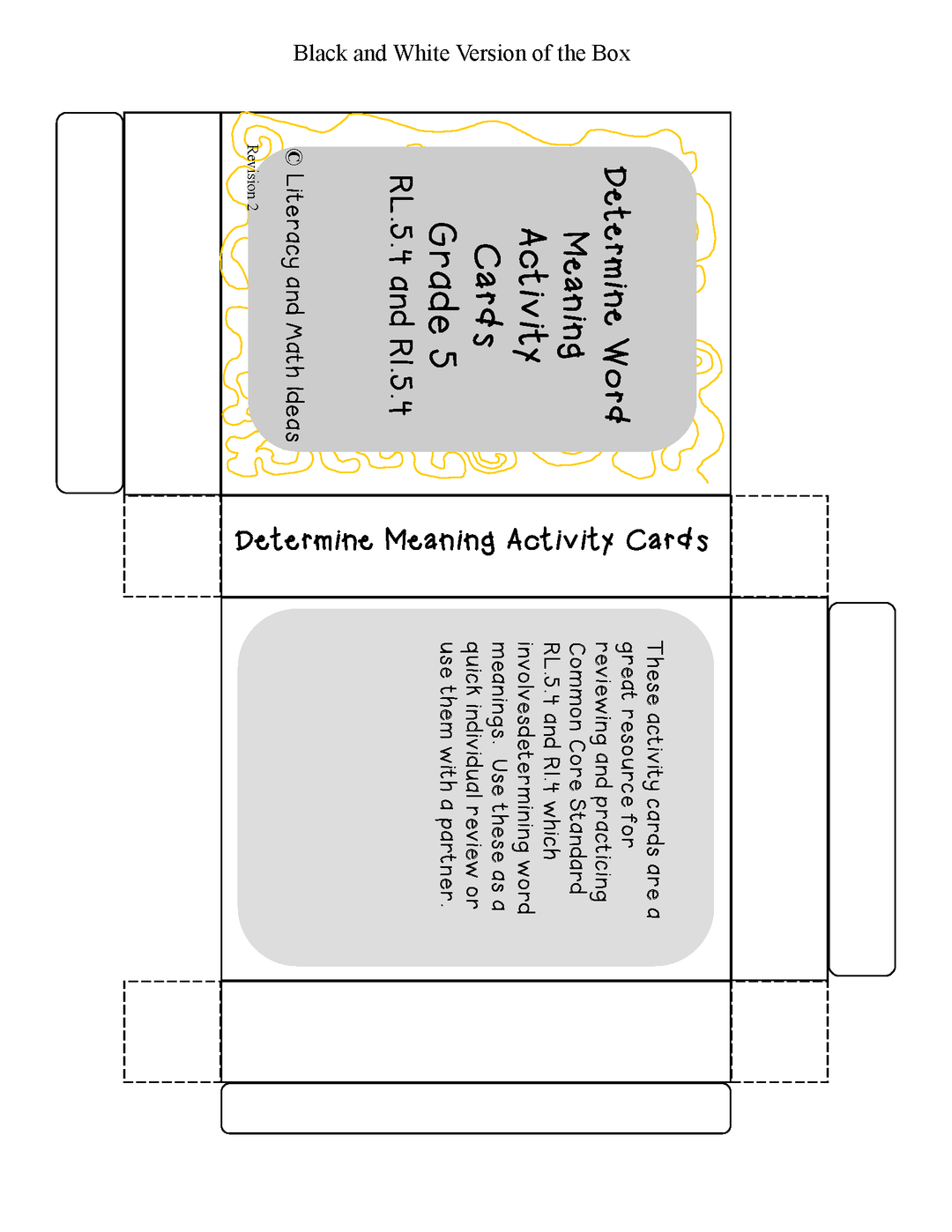 Word Meaning Activity Cards Grade 5 Common Core RL.5.4 & RL.5.4