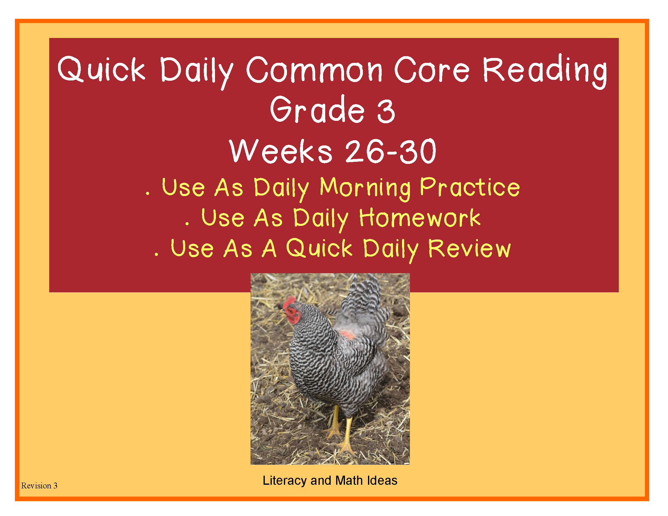 Grade 3 Daily Common Core Reading Practice Weeks 26-30 – Literacy and ...