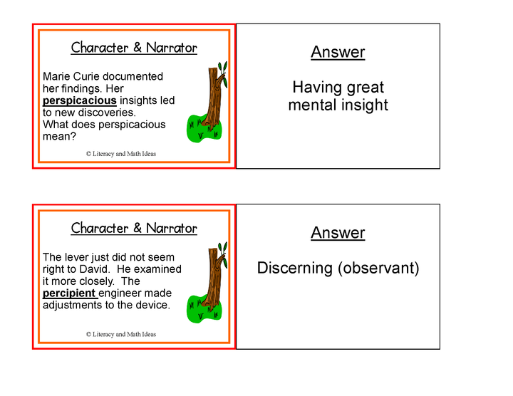 AP English, SAT Reading, English Literature: Character Traits Review Cards