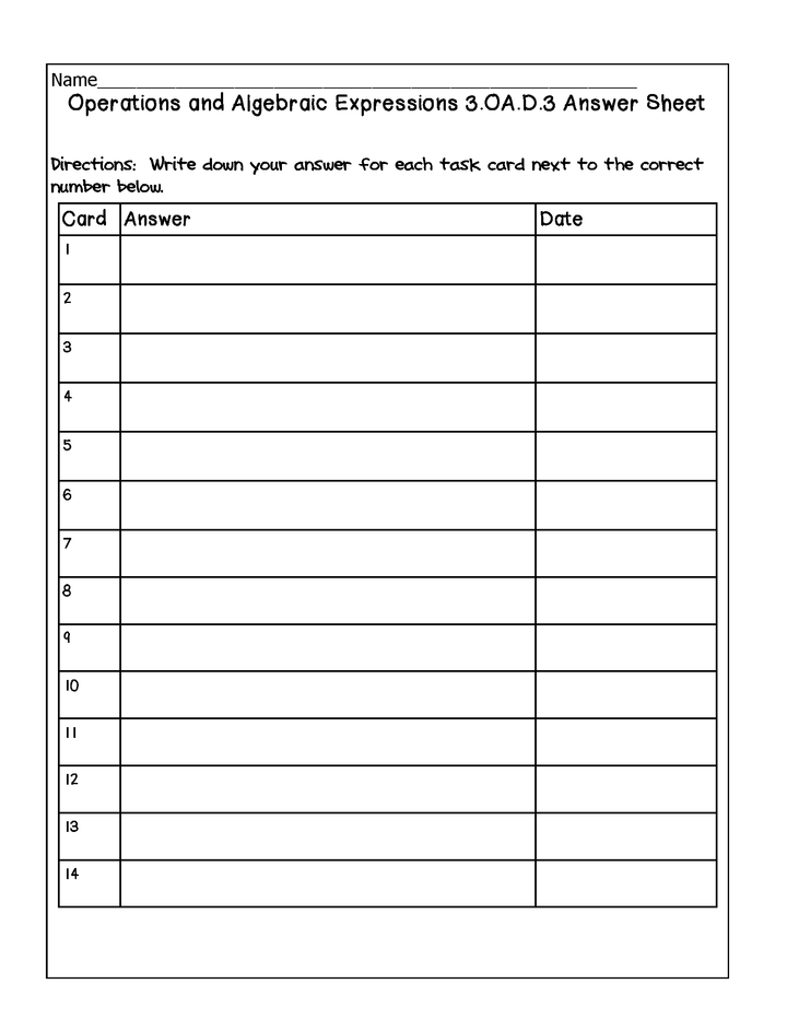 Differentiated Common Core Math Grade 3 Task Cards 3.OA.A.3